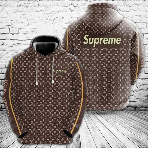 brown lv supreme hoodie|supreme louis vuitton shirt.